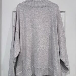 Aerie Down to Earth Mock Neck Sweatshirt Gray Size XXL NWT